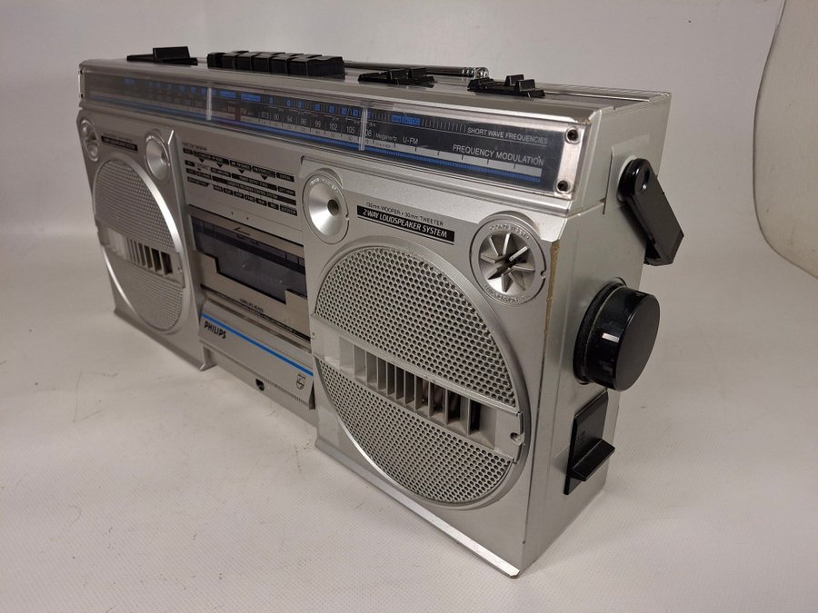 PHILIPS Kassettbandspelare Radio Ghetto blaster bergsprängare boombox retro