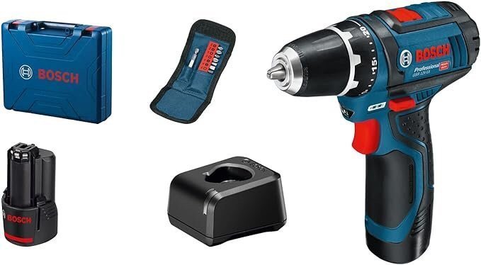 Bosch Professional GSR 12V-15 skruvdragare med 2st 20Ah batteri och box