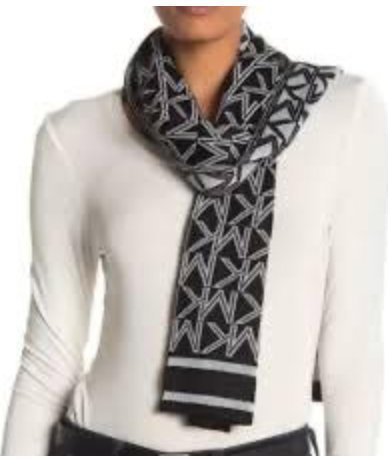 Michael Kors metallic black and silver jet set scarf