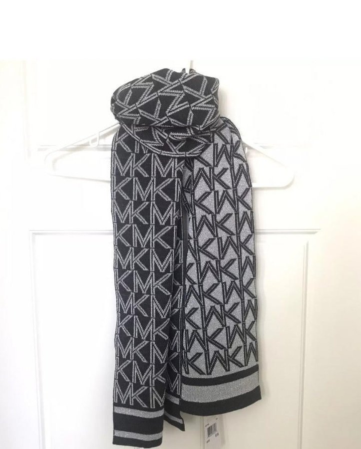 Michael Kors metallic black and silver jet set scarf