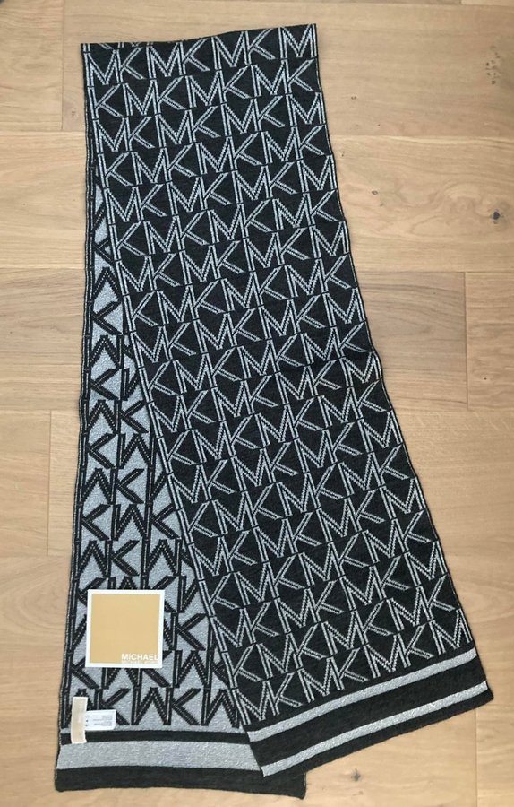 Michael Kors metallic black and silver jet set scarf