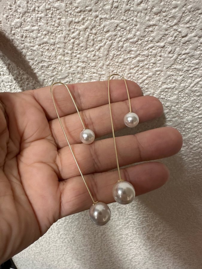 Nya läckra vita pärlor örhängen