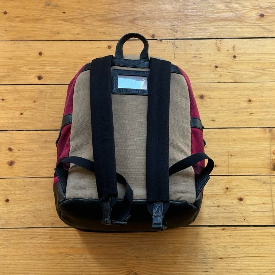 Burberry - Overdyed Canvas Check Backpack Plum