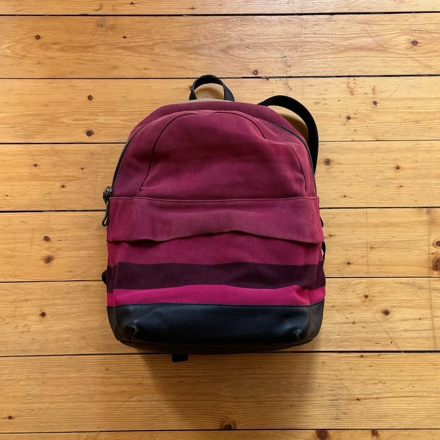 Burberry - Overdyed Canvas Check Backpack Plum