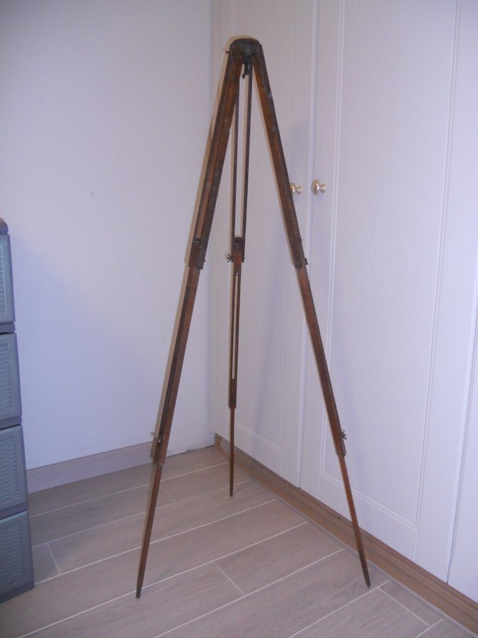 Vintage wooden tripod for the camera Antiques