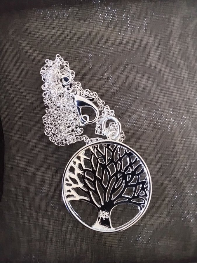 Halsband "livets träd" i silver sterling 925 stämplade silverpläterat 925 stämp