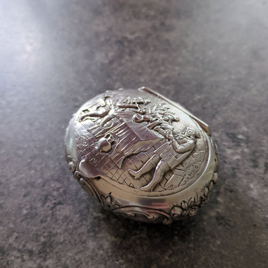 Snusdosa - Antik från 1906 (D7) - Äkta silver - Stockholm - AG Dufva