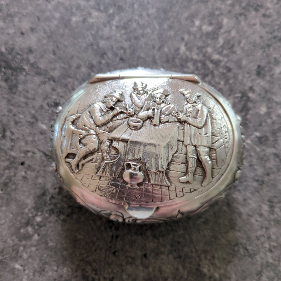 Snusdosa - Antik från 1906 (D7) - Äkta silver - Stockholm - AG Dufva