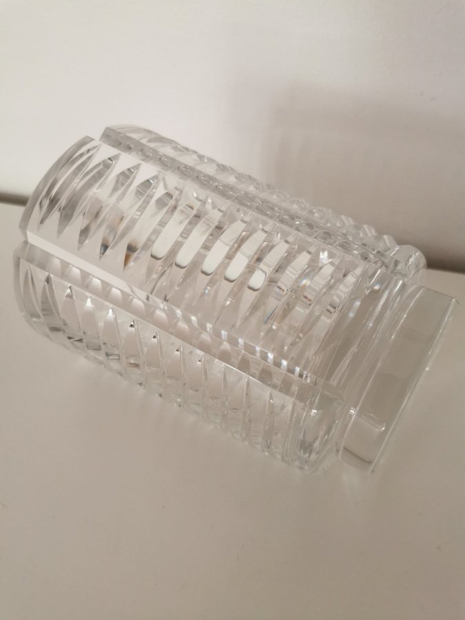 Orrefors crystal vase Horizontel cut~Simon Gate~signerad~toppskick!