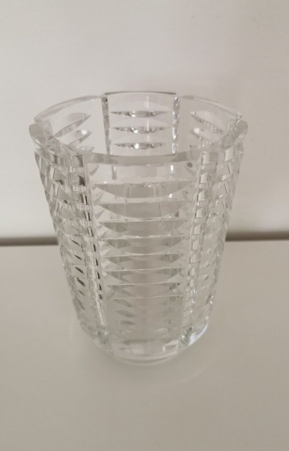 Orrefors crystal vase Horizontel cut~Simon Gate~signerad~toppskick!