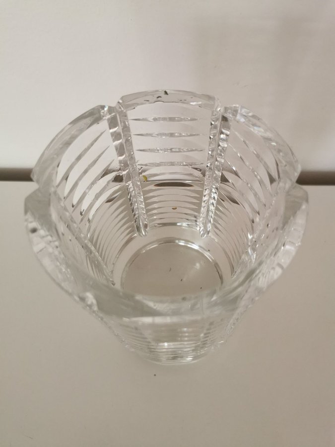 Orrefors crystal vase Horizontel cut~Simon Gate~signerad~toppskick!