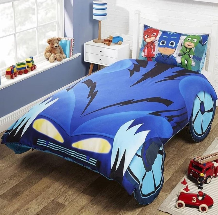 PJ Masks Pyjamashjältarna Kattpojken Bil Påslakanset Bäddset