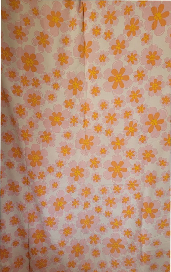 Påslakan retro vintage 70-tal rosa orange blommig