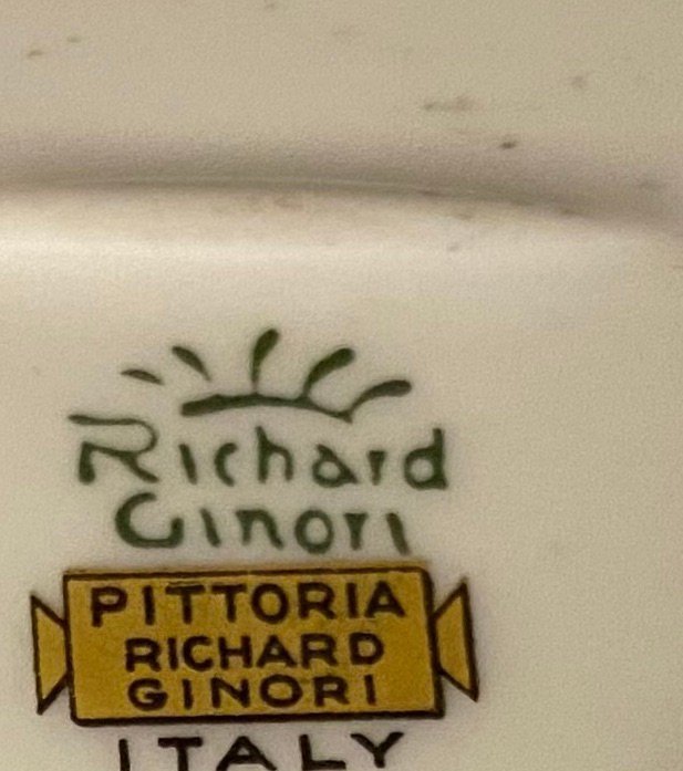 Vintage italienska Richard Ginori Rapallo mönster låda/ask porslin
