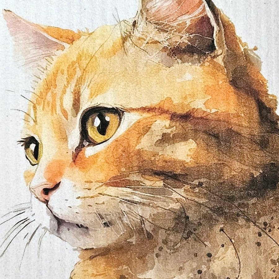 Disktrasa wettex duk med tryck print rödhårig katt