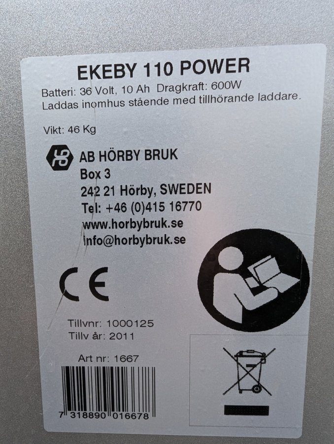 Motordriven skottkärra Ekeby 110 Power från Hörby Bruk