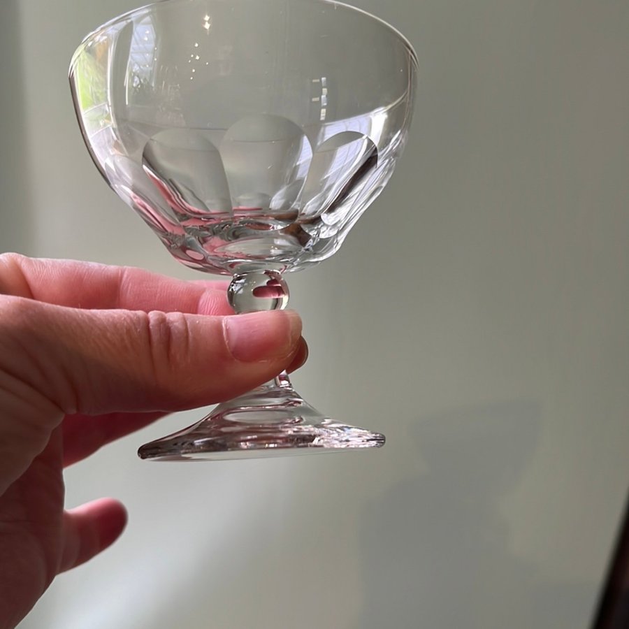 Sherry -likörglas vintage  antik ? kristall olivslapade