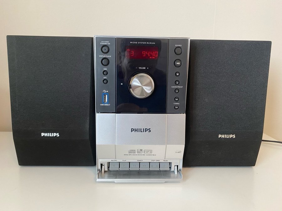 PHILIPS Micro Hi-Fi system MCM204/ Stereo/CD/MC kassett/Radio/MP3