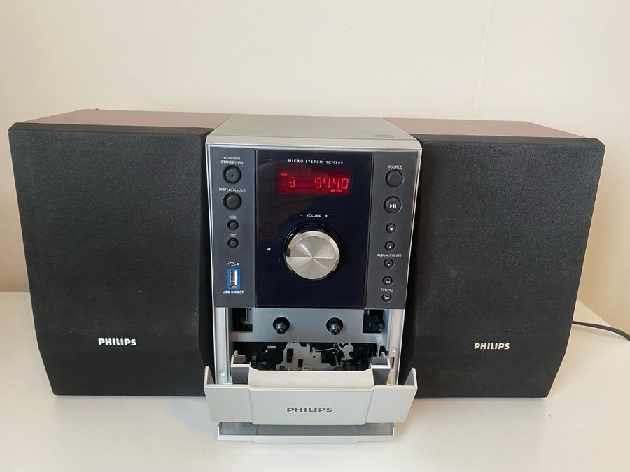 PHILIPS Micro Hi-Fi system MCM204/ Stereo/CD/MC kassett/Radio/MP3