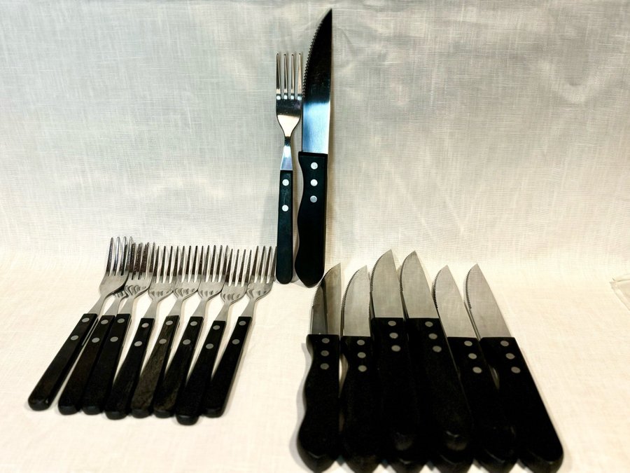 18 delar exklusiva grillbestick 25cm m galet vassa knivar