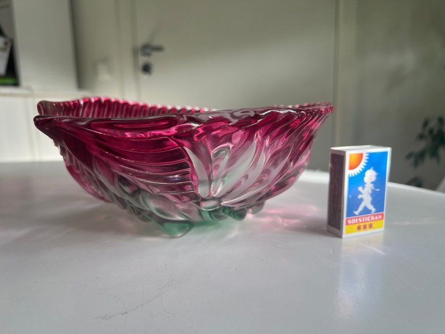 Magiskt vacker swirl glasskål retro