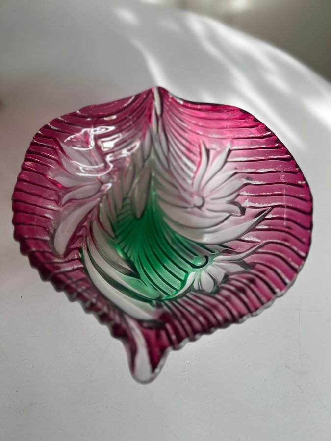 Magiskt vacker swirl glasskål retro