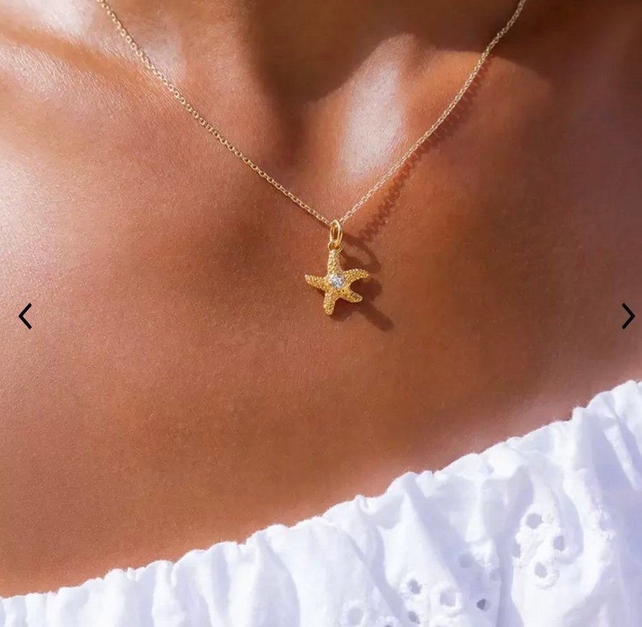 NYTT Caroline Svedbom halsband mini Seastar guldplätering