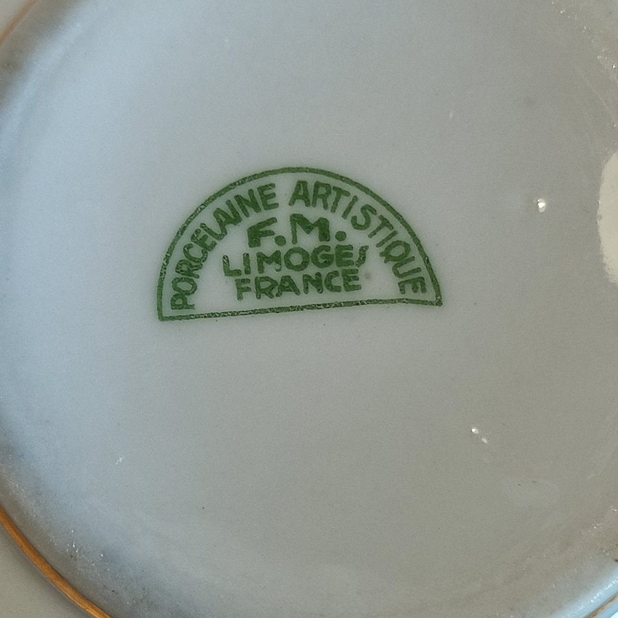 Limoges France porslin ask med lock mindre vintage