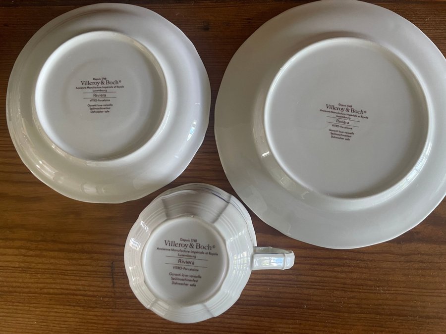 Villeroy  Boch Riviera 2 tekoppar med fat och assietter