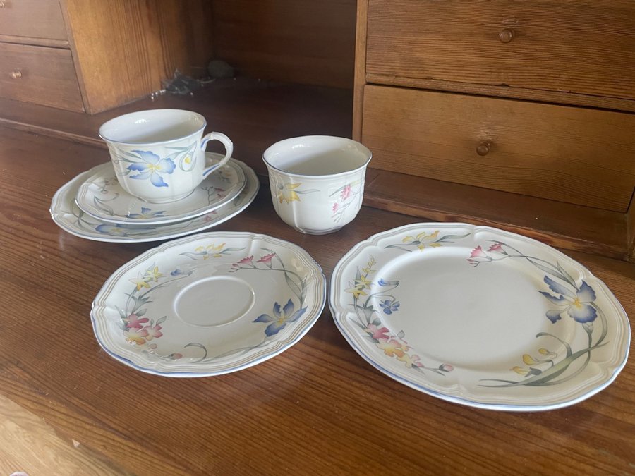 Villeroy  Boch Riviera 2 tekoppar med fat och assietter