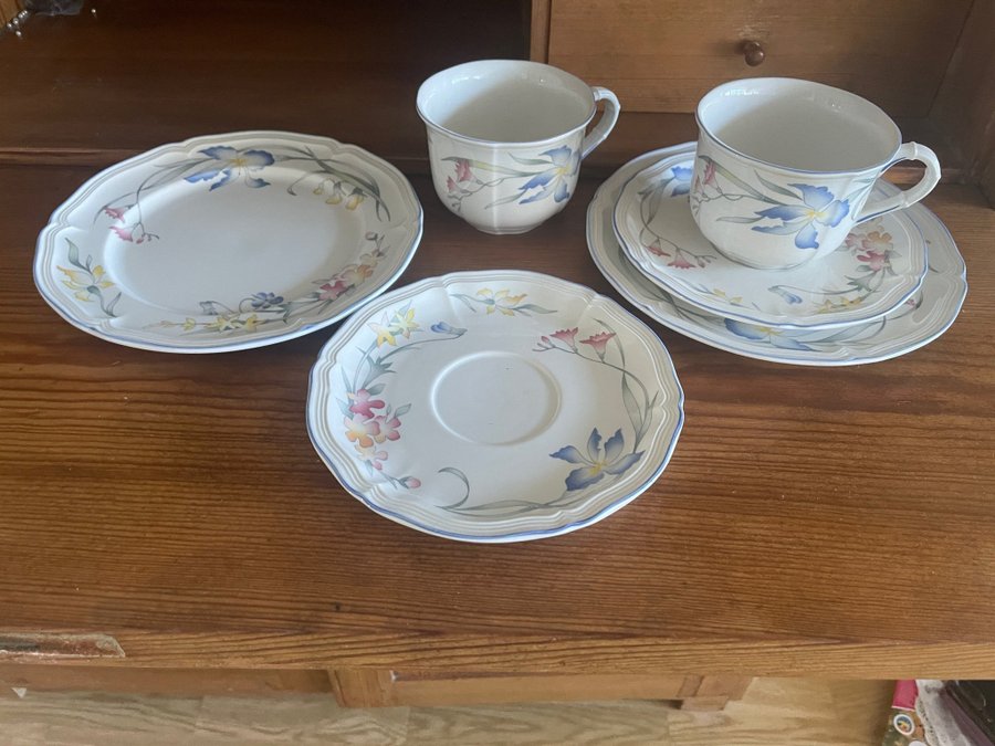 Villeroy  Boch Riviera 2 st tekoppar med fat och assietter