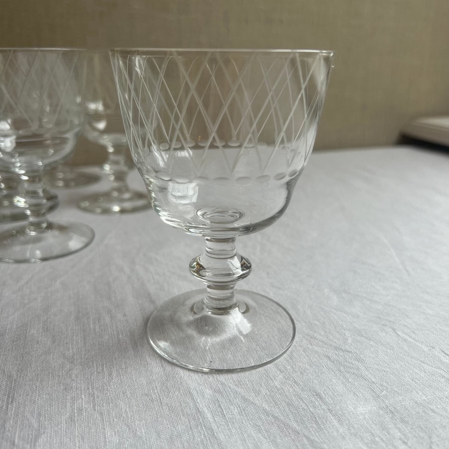 Åtta St Vinglas Kosta Vicke Lindstrand Vitvinsglas Vinglas Retro Vintage