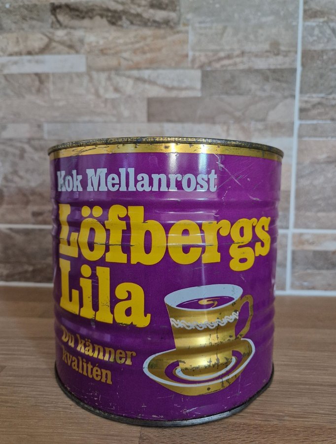 Retro Plåtburk Löfbergs Lila
