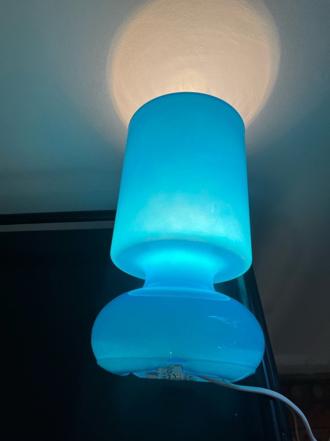 Lampa Ikea glas blå LYKTA