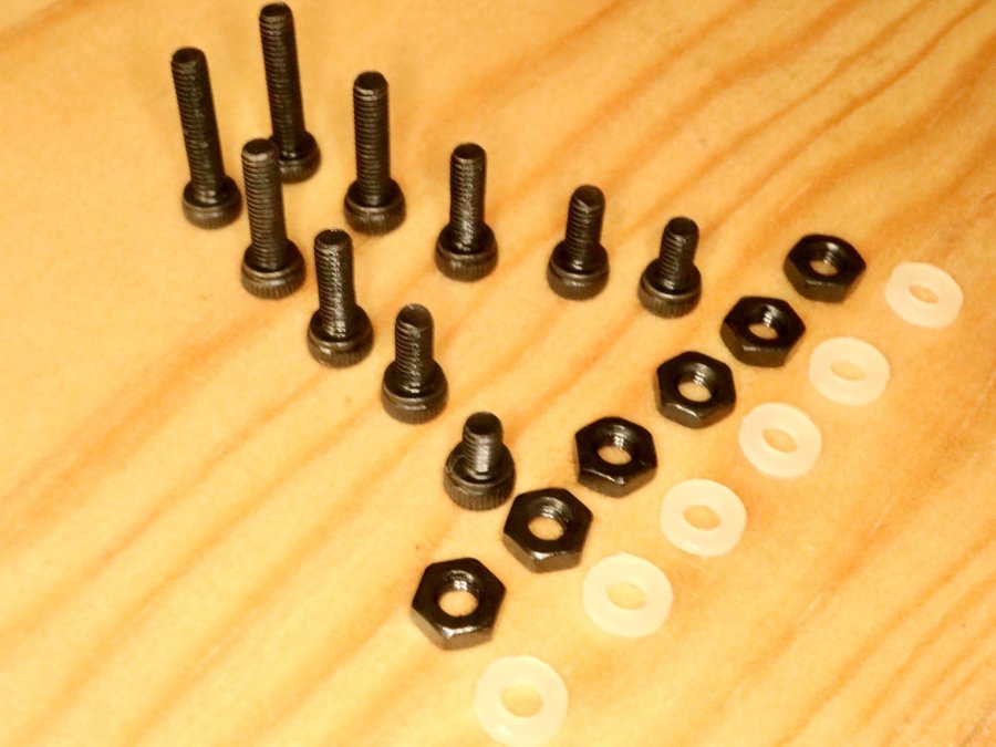 1 set svarta stålskruvar SH 4-12mm för Pickupmontering/vinylspelare