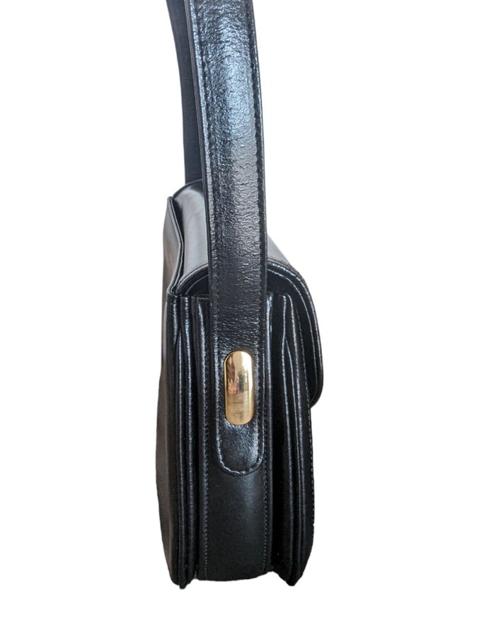 Vintage Celine Horse Carriage Shoulder Bag | Axelremsväska | Svart väska
