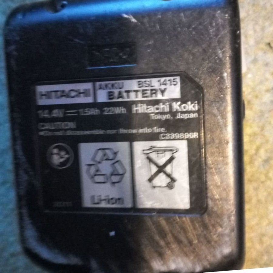 HITACHI UC 18YFSL Ink w batterier