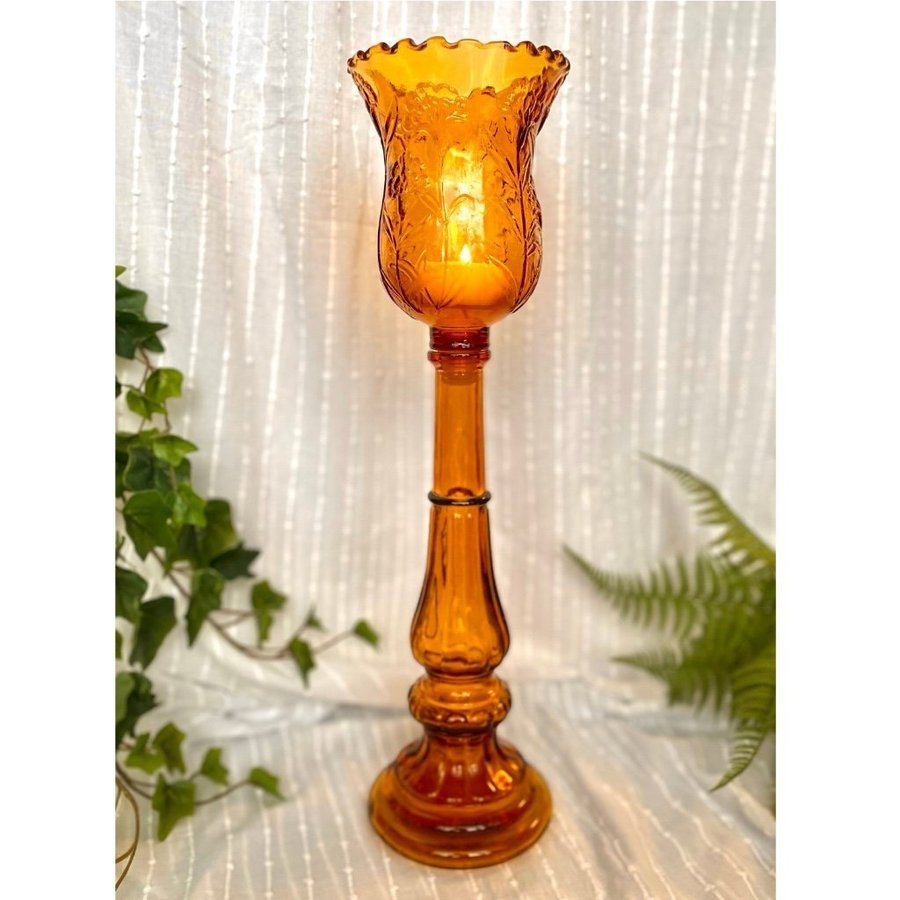 Empoli Italy Hurricane decanter bärnsten amber karaff genie