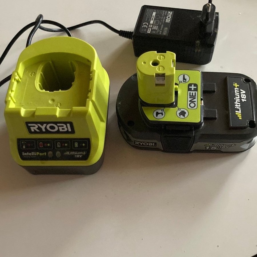 Ryobi 18V Batteri 15 Ah och Laddare