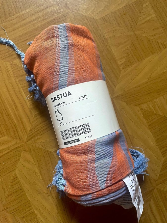 Marimekko Bastua badlakan handduk strandfilt orange/blå 90x180 cm Ikea