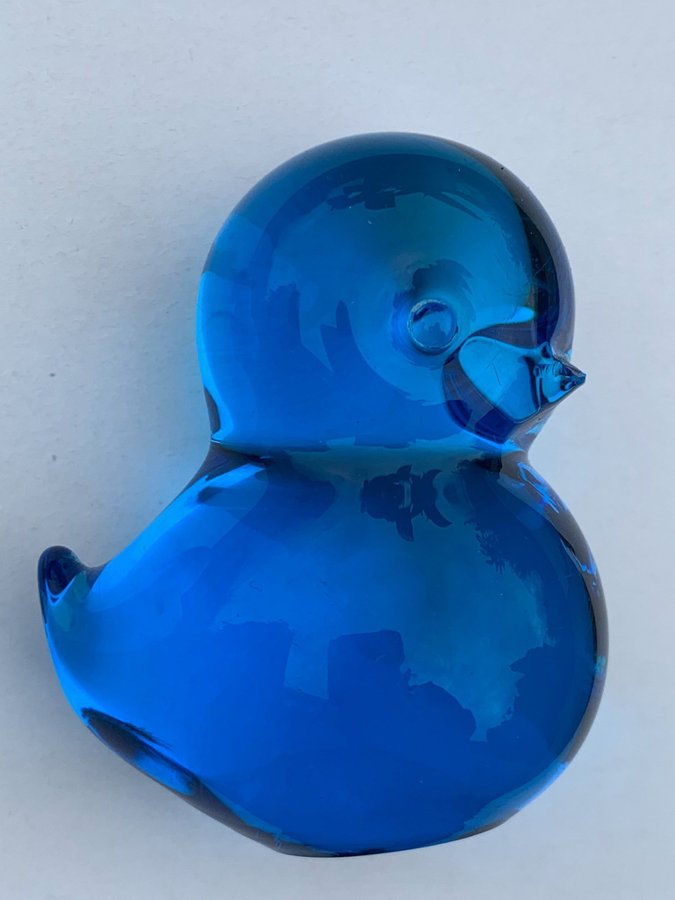 2 st blå fågel konstglas Ronneby glasbruk Marcolin Swedish blue art glass bird