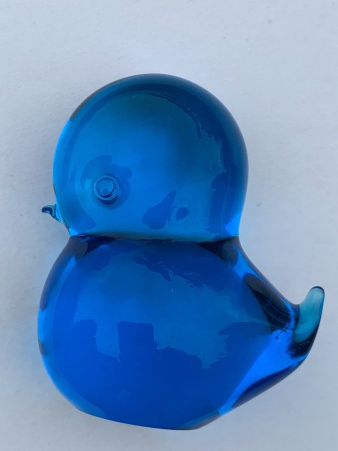 2 st blå fågel konstglas Ronneby glasbruk Marcolin Swedish blue art glass bird