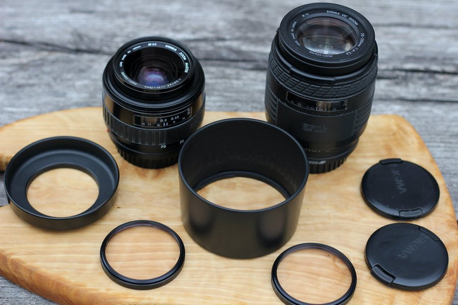 SIGMA UC ZOOM MASTER objektiv ?PROLINE 52mm filter Suntax blixt paket kamera