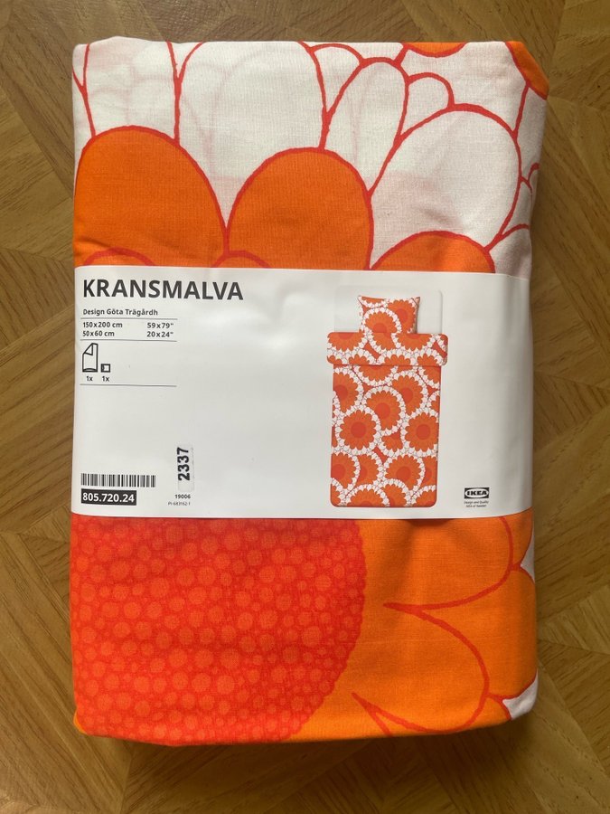 Göta Trägårdh Majsol påslakan orange enkelsäng 150x220 cm retro