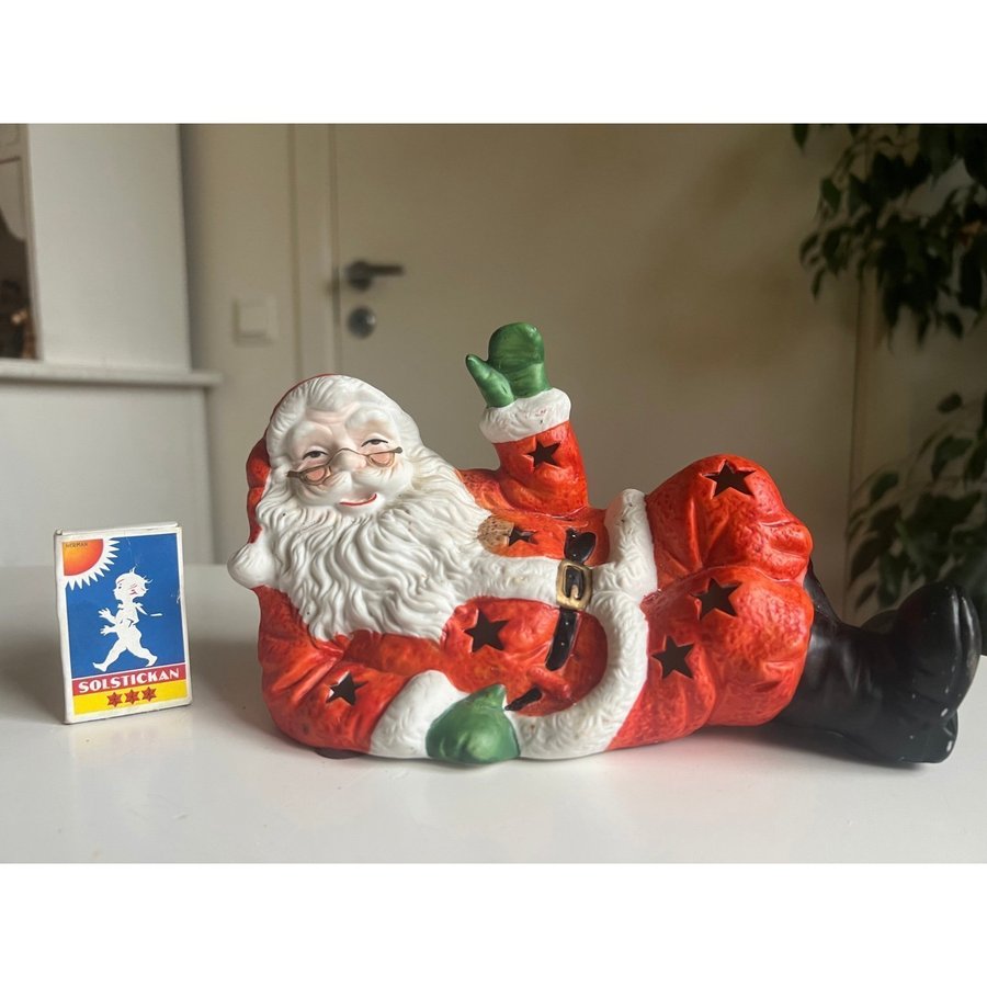 Äldre tomte lykta ljusstake jul vintage