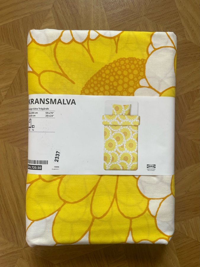 Göta Trägårdh Majsol påslakan enkelsäng gul 150x220 cm retro