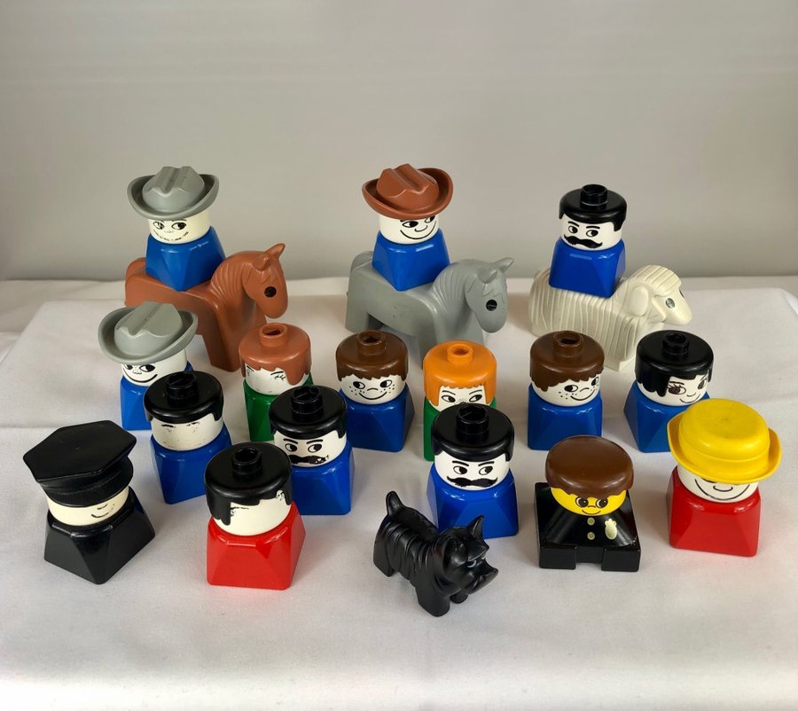 16 st vintage Duplo Lego figurer