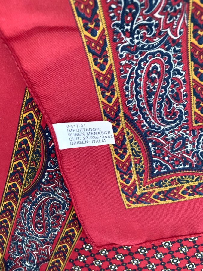 ERREeme scarf Made in Italy vintage 80-tal NK vinröd paisley sjal