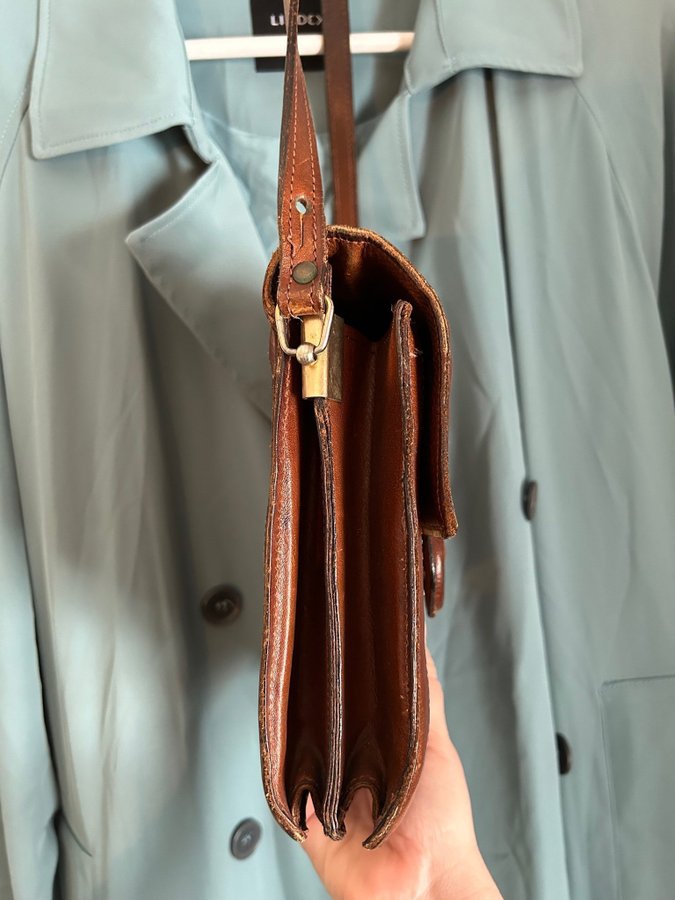 Vintage handväska läder skinn Leather
