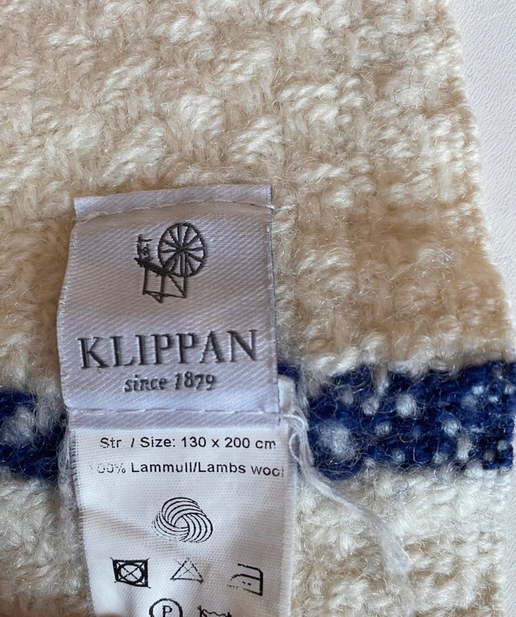 Ullpläd Klippan Natur Naturmaterial Ull Pippimönster Lammull Vintage Retro